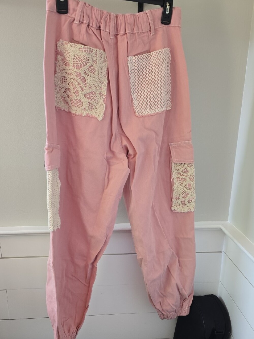 POL Pink Cargo Jogger Pants with Crochet Pocket Accents - Picture 4 of 8